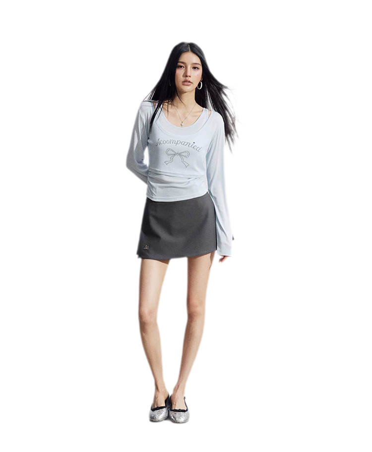 Bow Rhinestone T-Shirt Set