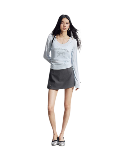 Bow Rhinestone T-Shirt Set