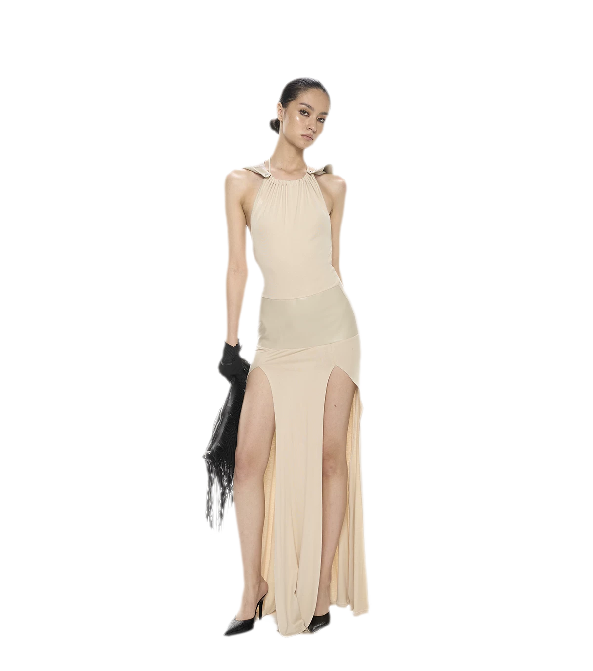 Detachable Hood Cutout Dress