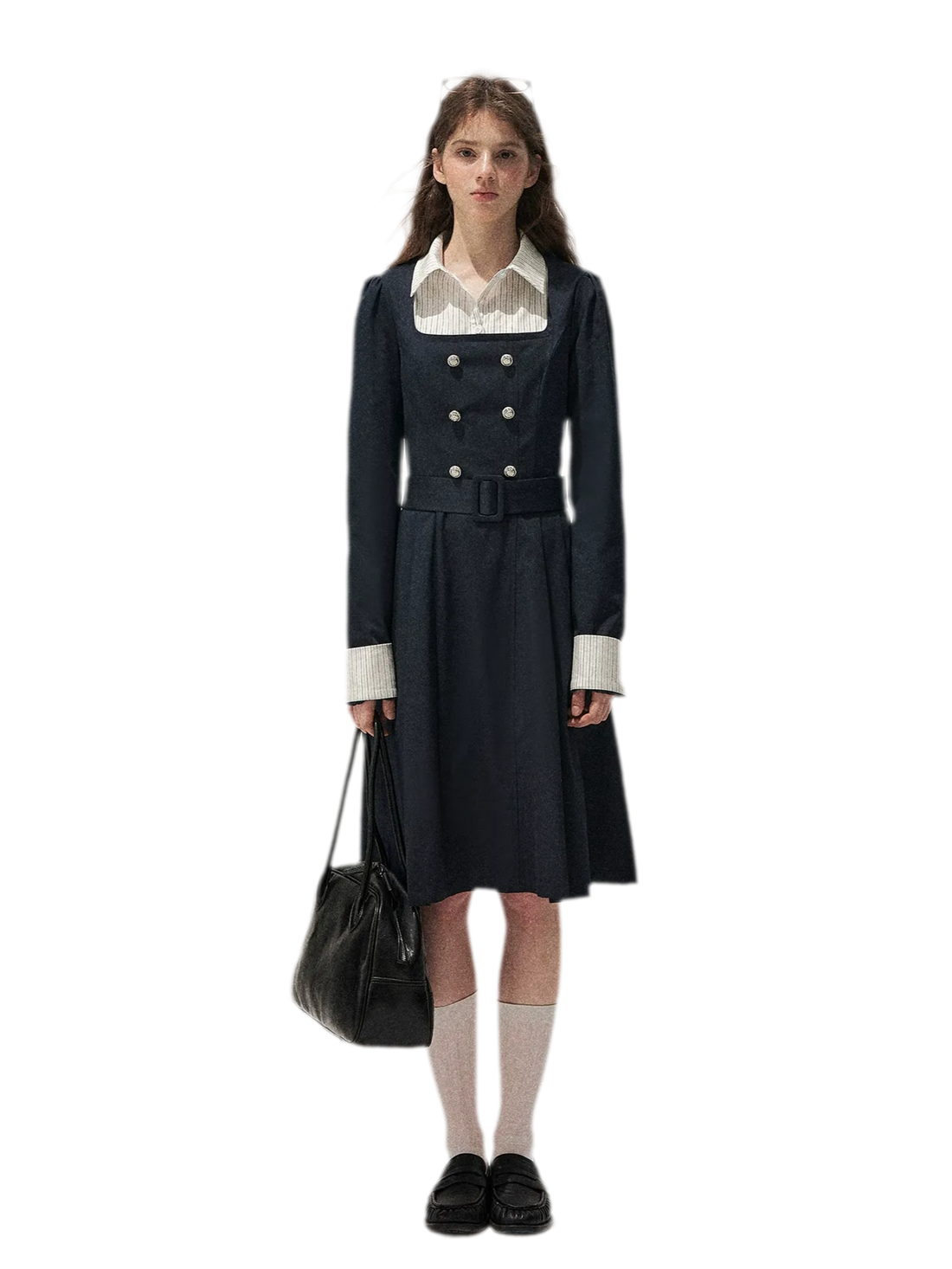 Vintage Trench Collar Dress