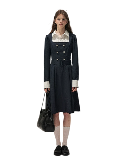 Vintage Trench Collar Dress