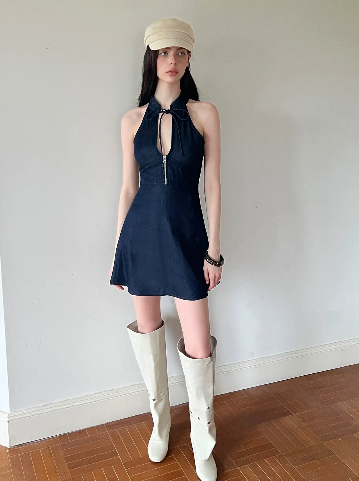 Sleeveless Halter Dress