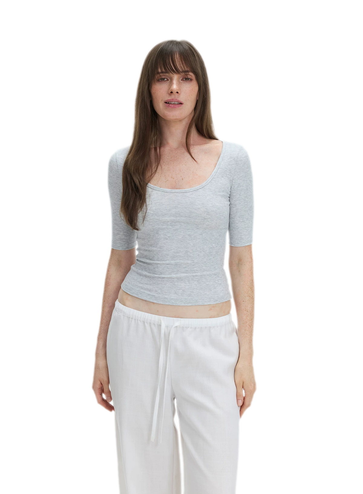 Soft U-Neck Slim-Fit T-Shirt