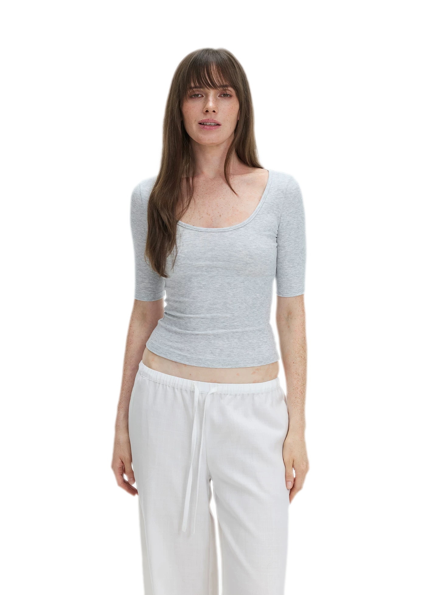 Soft U-Neck Slim-Fit T-Shirt