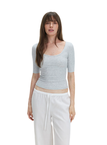 Soft U-Neck Slim-Fit T-Shirt