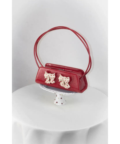 Ceramic Bow Leather Shoulder Bag