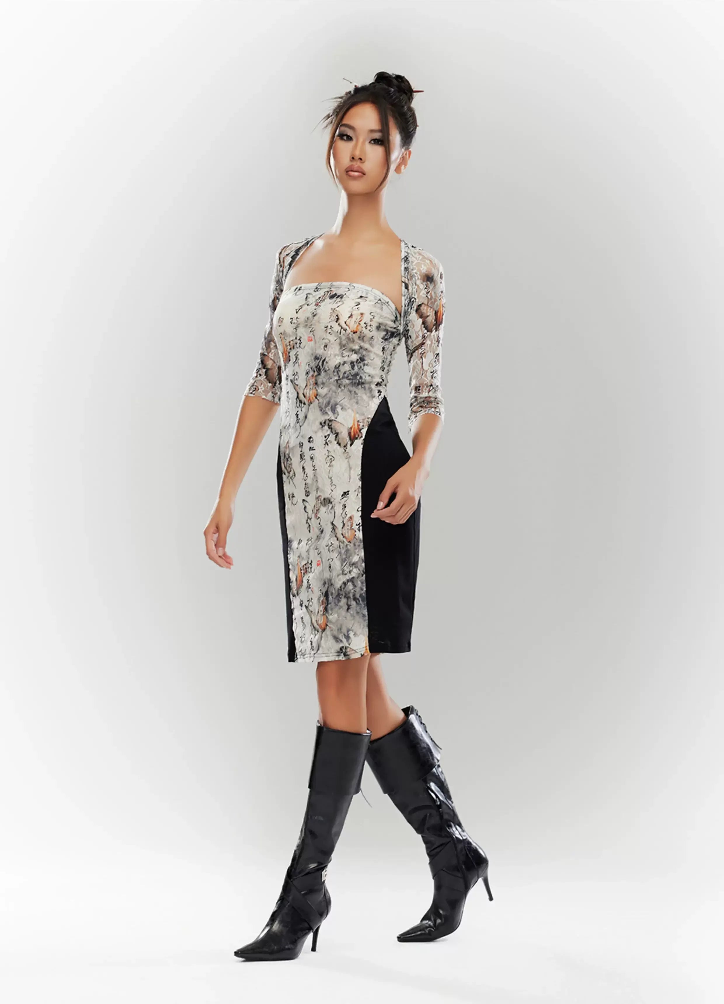 Oil-Waxed Pointed-Toe Tall Boots