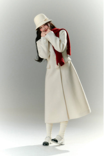 Long-Pile Wool Cape Coat