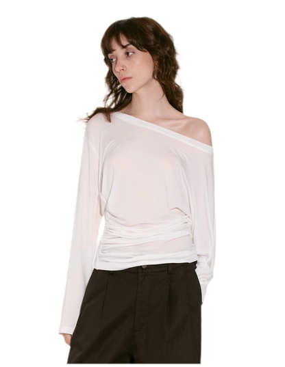 Lyocell Off-Shoulder Cropped Top