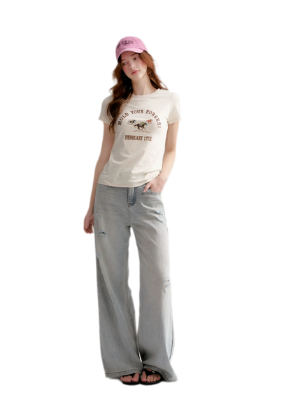 Washed Rhinestone Jeans