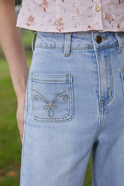 High-Waist Flared Jeans