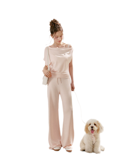 Airy Layered Lace Drawstring Pants