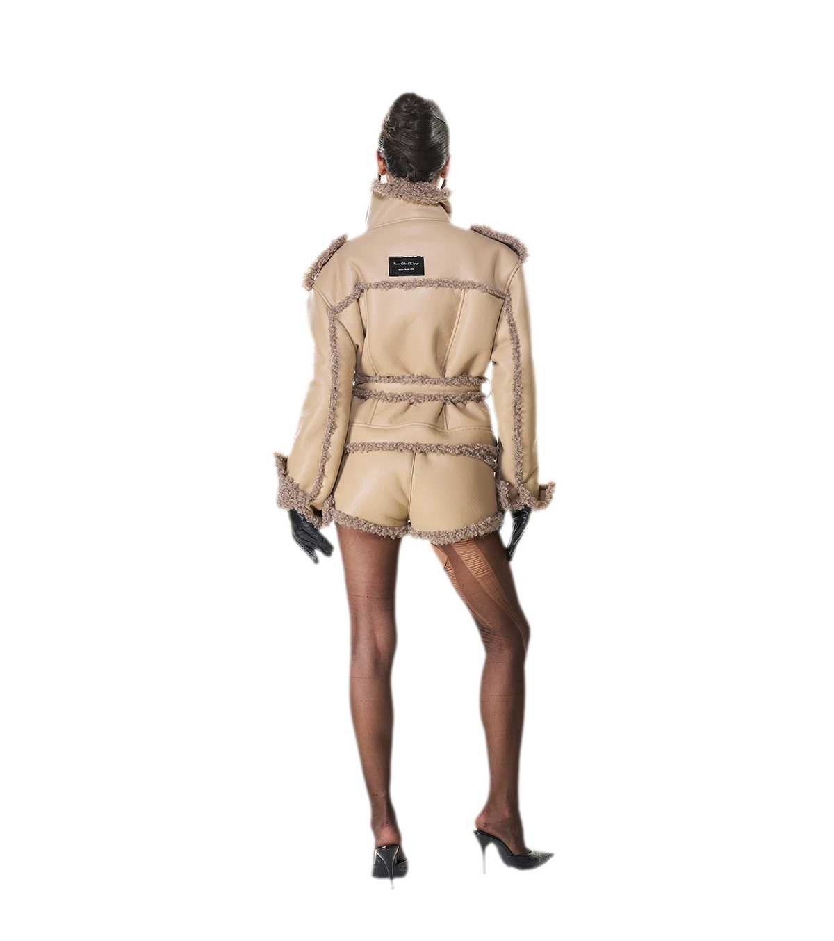 Reversible Fur Leather Cropped Jacket