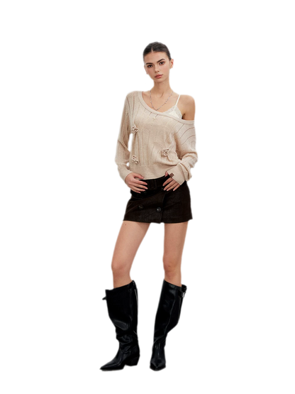 Vintage Utility Belted Mini Skirt