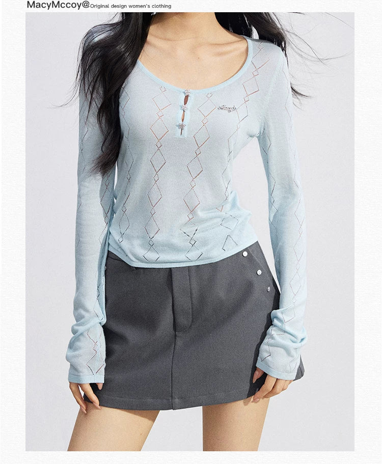 Ice Silk Hollow Knit Top