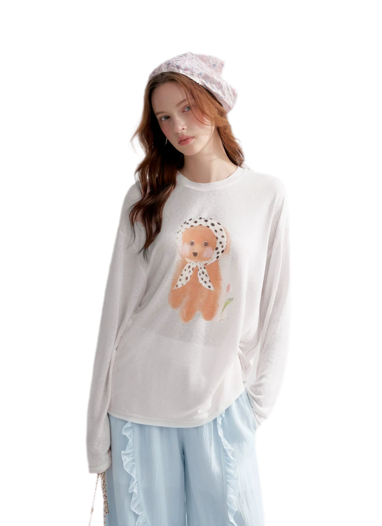 Lyocell Puppy Print Tee
