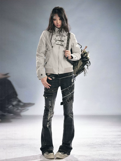 Skinny Grunge Flare Jeans