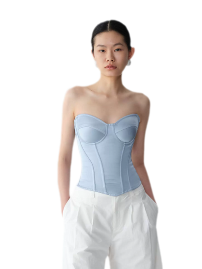 Velvet Bow Satin Corset