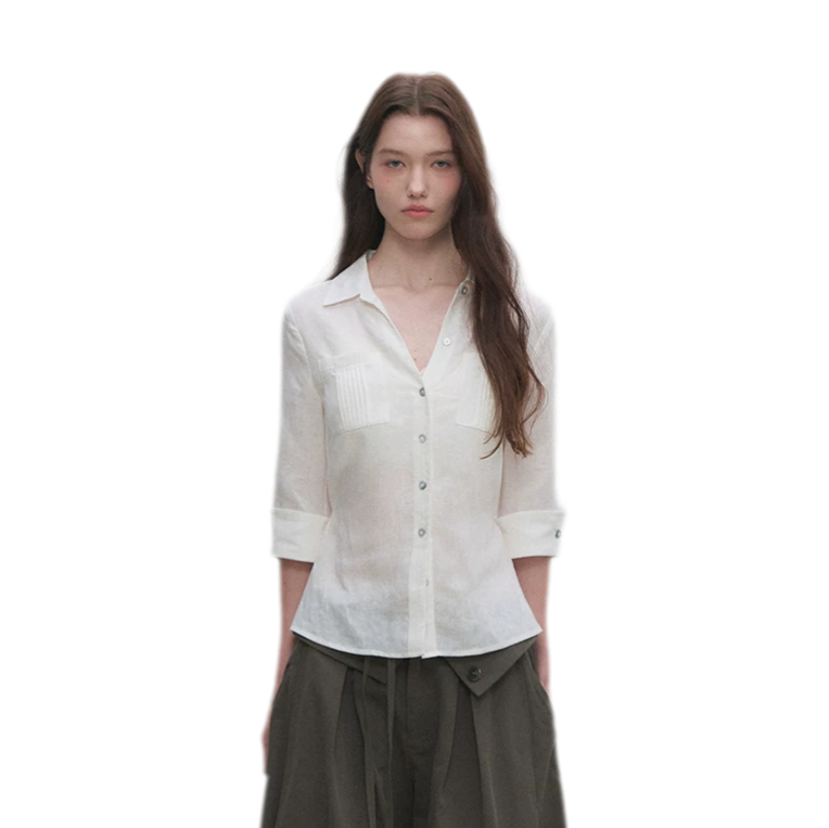 Tencel Linen Cinched Shirt
