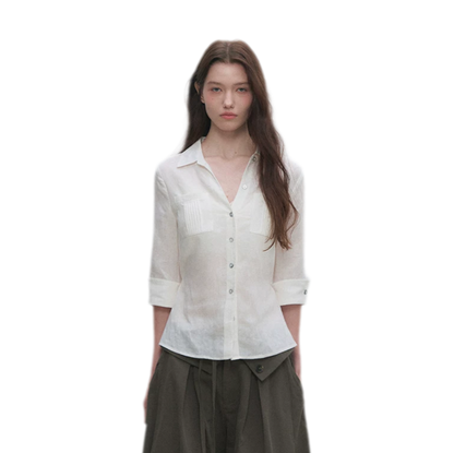 Tencel Linen Cinched Shirt