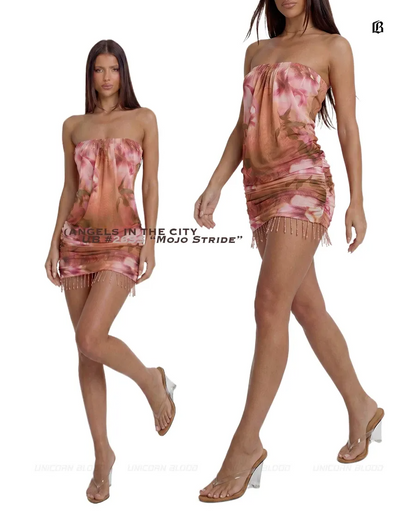 Crystal Thong Block-Heel Sandals