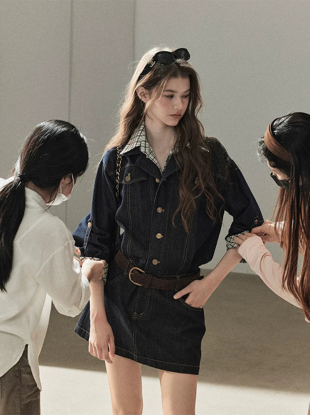 Stonewashed Denim Shirt Dress