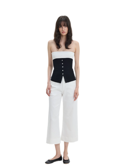 French Colorblock Bandeau Top