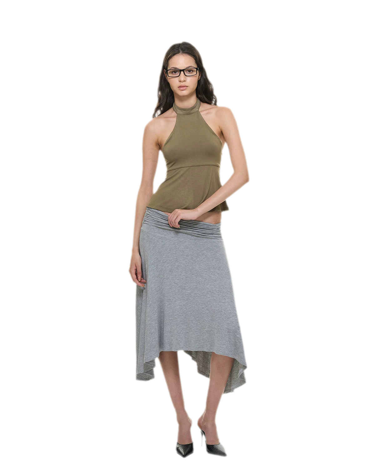 Modal Peplum Halter Top