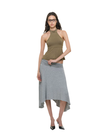 Modal Peplum Halter Top