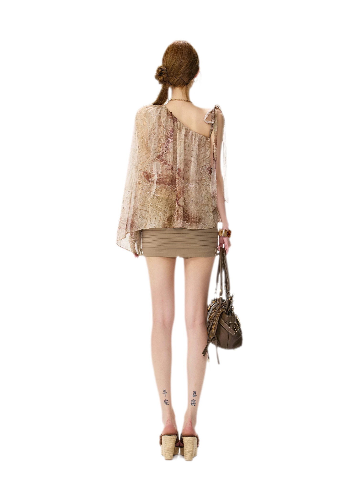 Paisley Asymmetric Knit Top