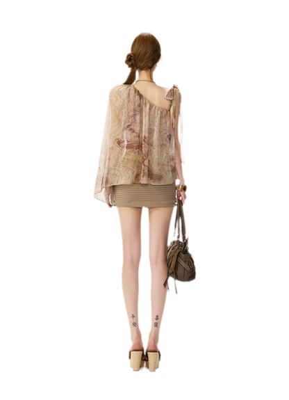 Paisley Asymmetric Knit Top