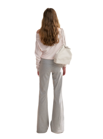 Tencel Cotton Drawstring Flared Pants