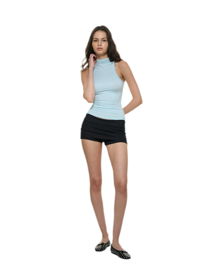 Knitted Semi-High Neck Vest