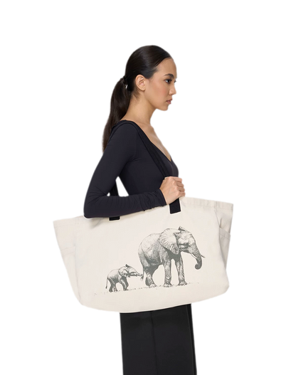 Canvas Elephant Tote Bag