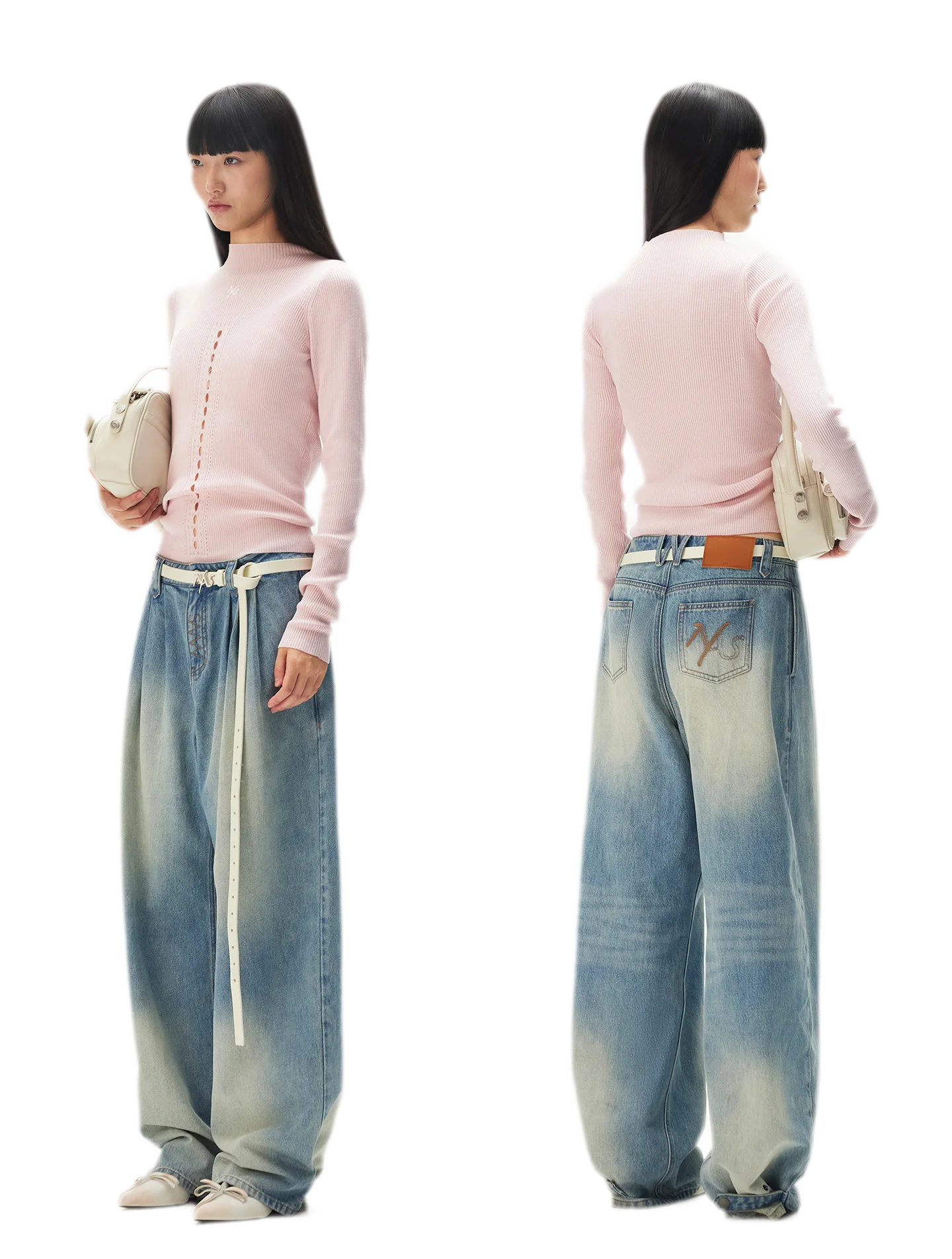 Openwork Rib-Knit Fitted Top