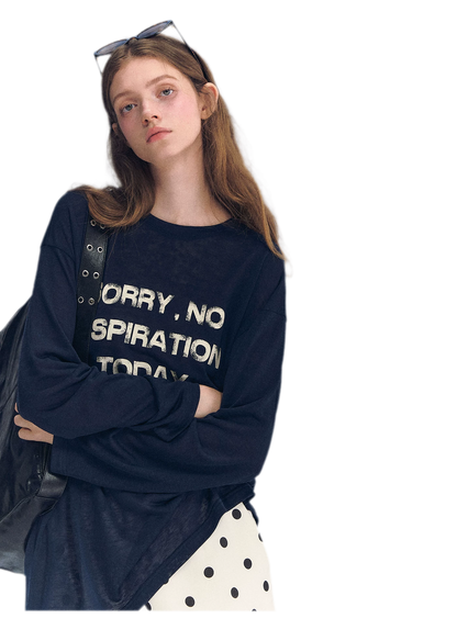 Lyocell Print Long Sleeve Top
