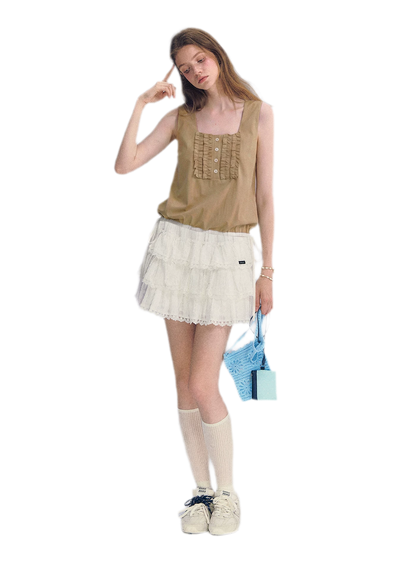Ruffled Hem Tank