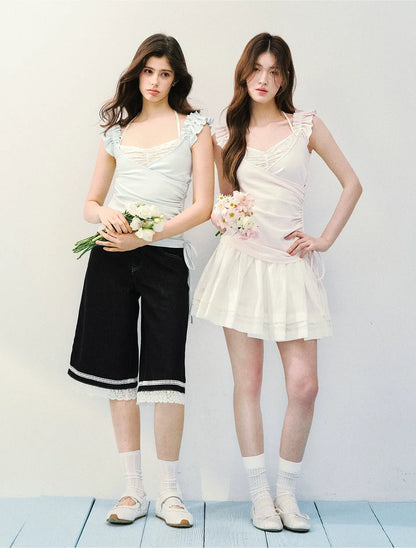 Two-in-One Ruffle Sleeve T-Shirt