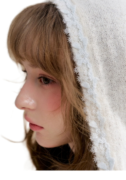 Lace Hood Knit Hoodie