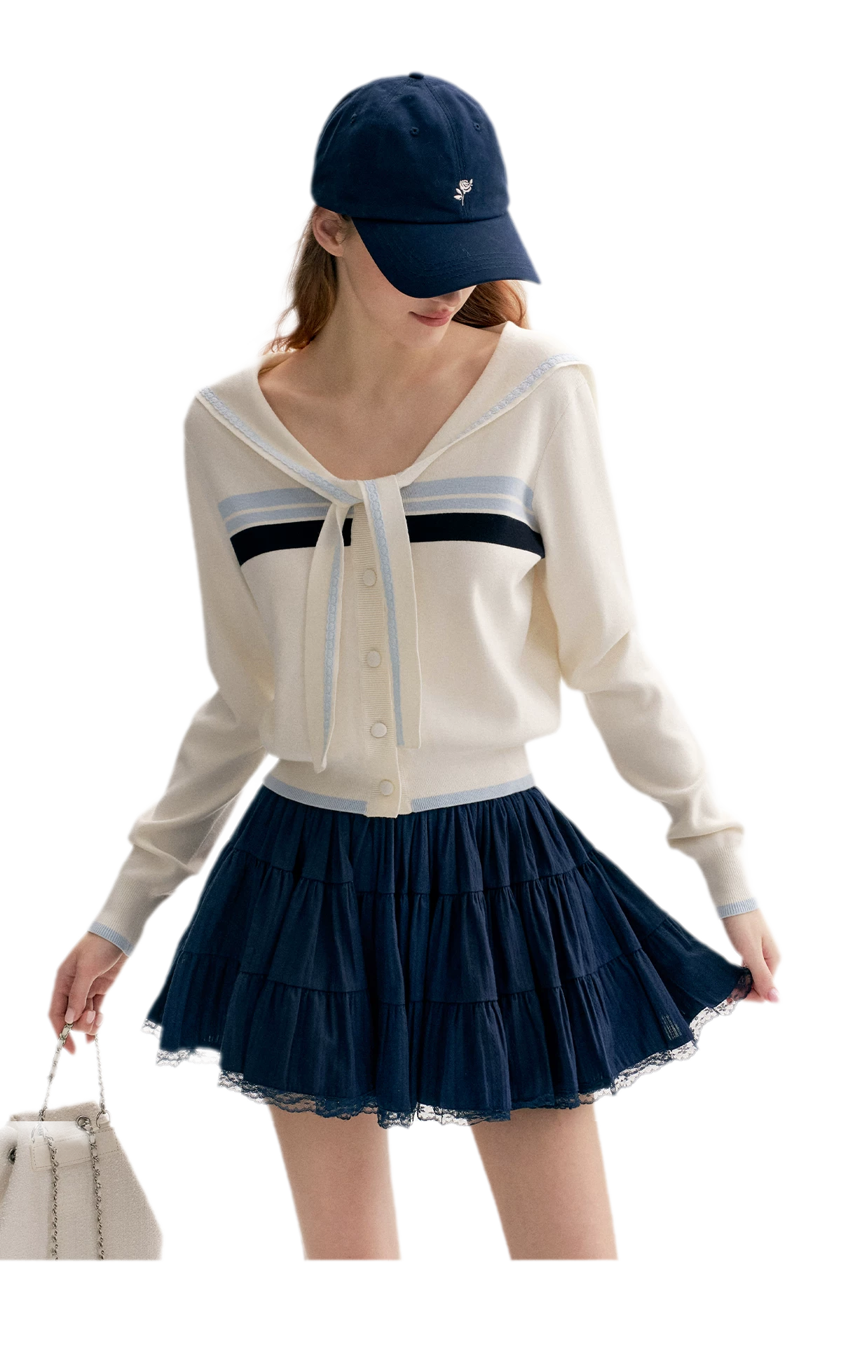 Lace Sailor Tie Cardigan