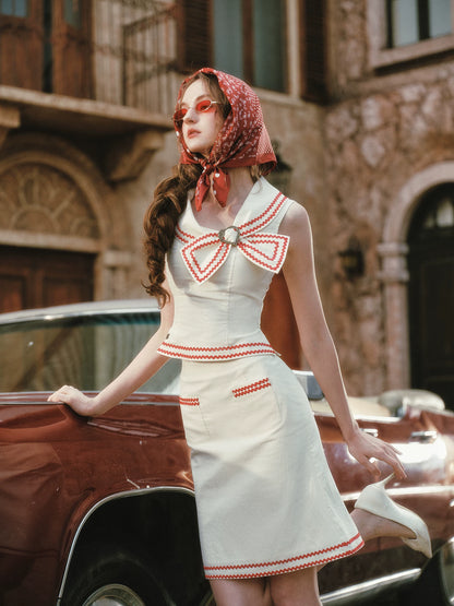 Tailored Bow Collar Set