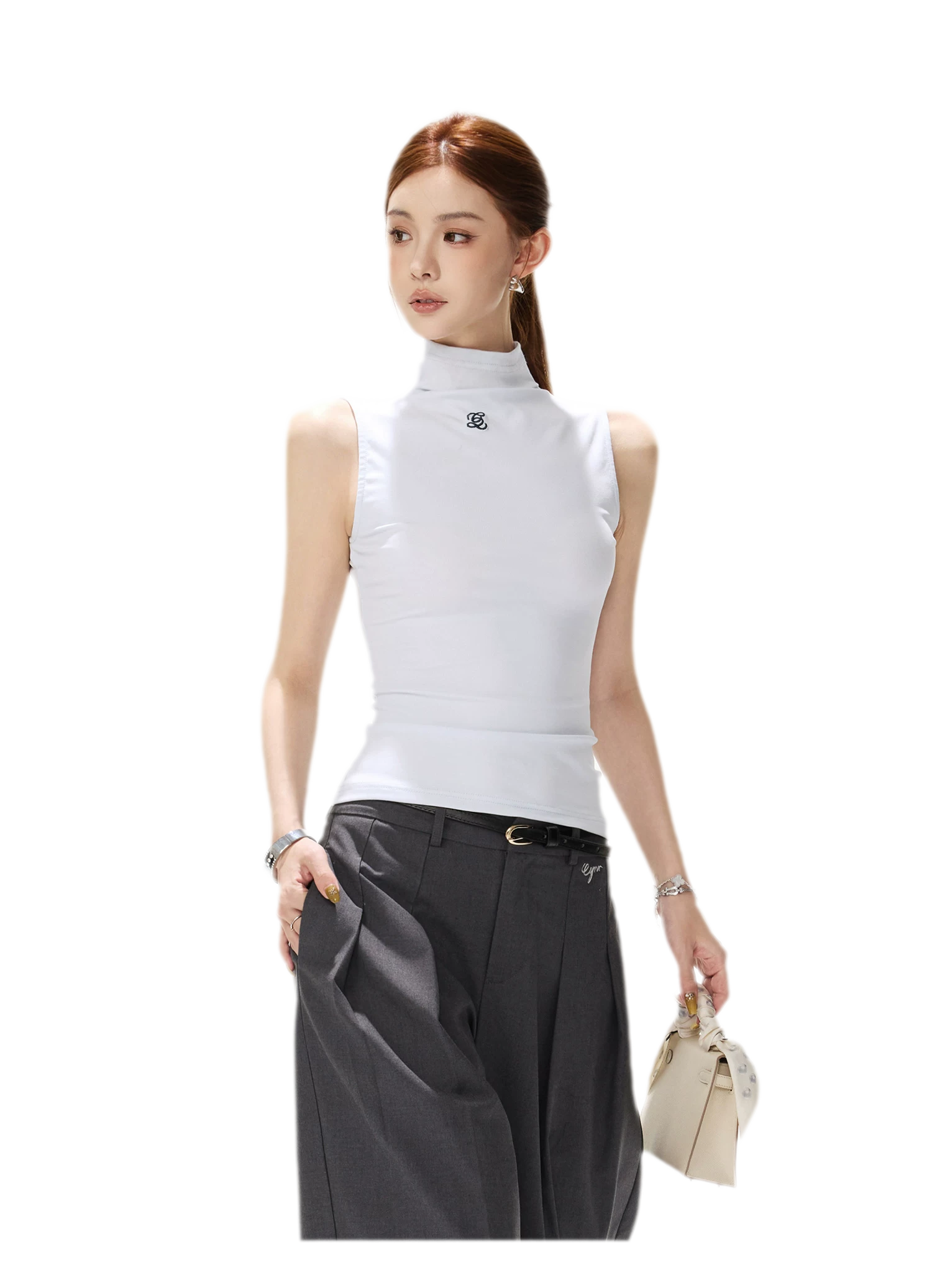 Haze Blue Slim Knit Top