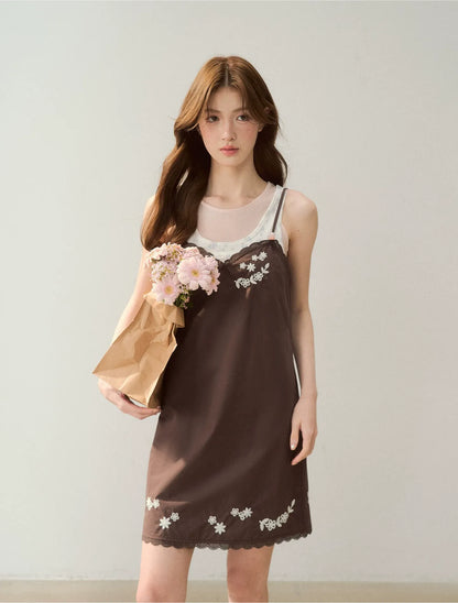 Cotton Embroidered Cami Dress