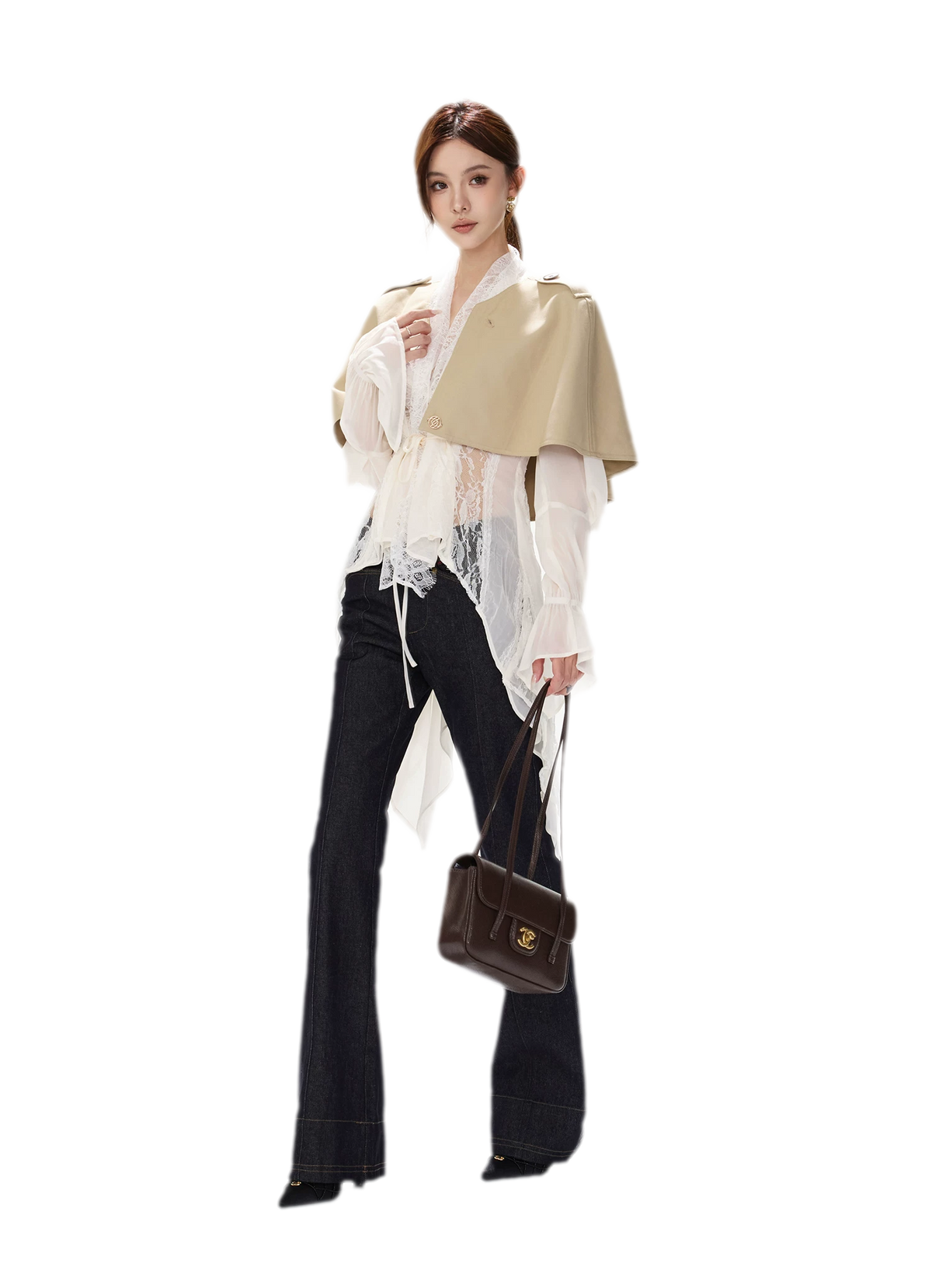 Lace Wrap Swallowtail Blouse — Load image 12 in gallery view