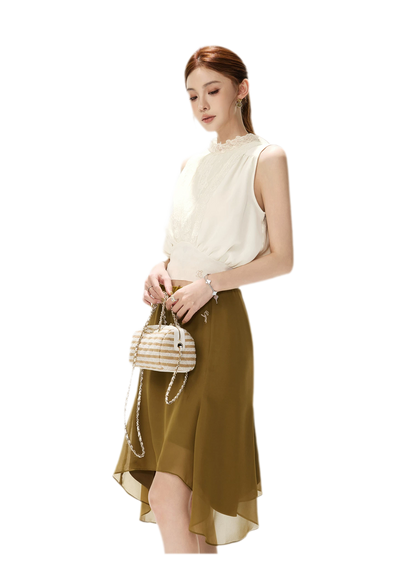 Layered Chiffon A-Line Skirt