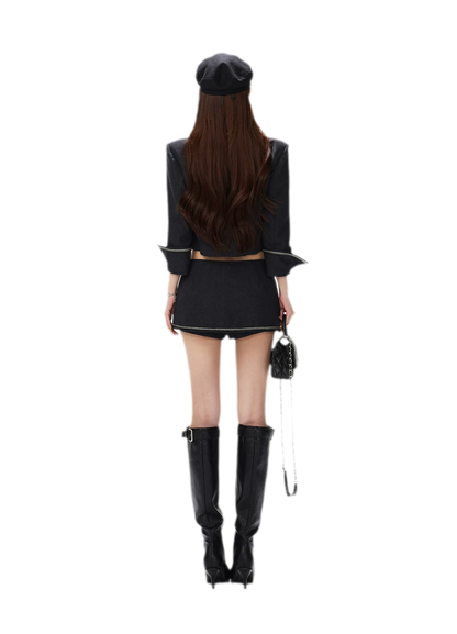 Corded Napoleonic Jacket Skirt Set