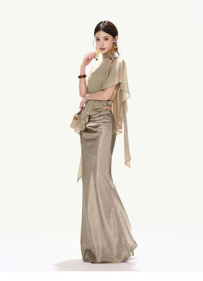 Elegant Loose Chiffon Halter Neck Top