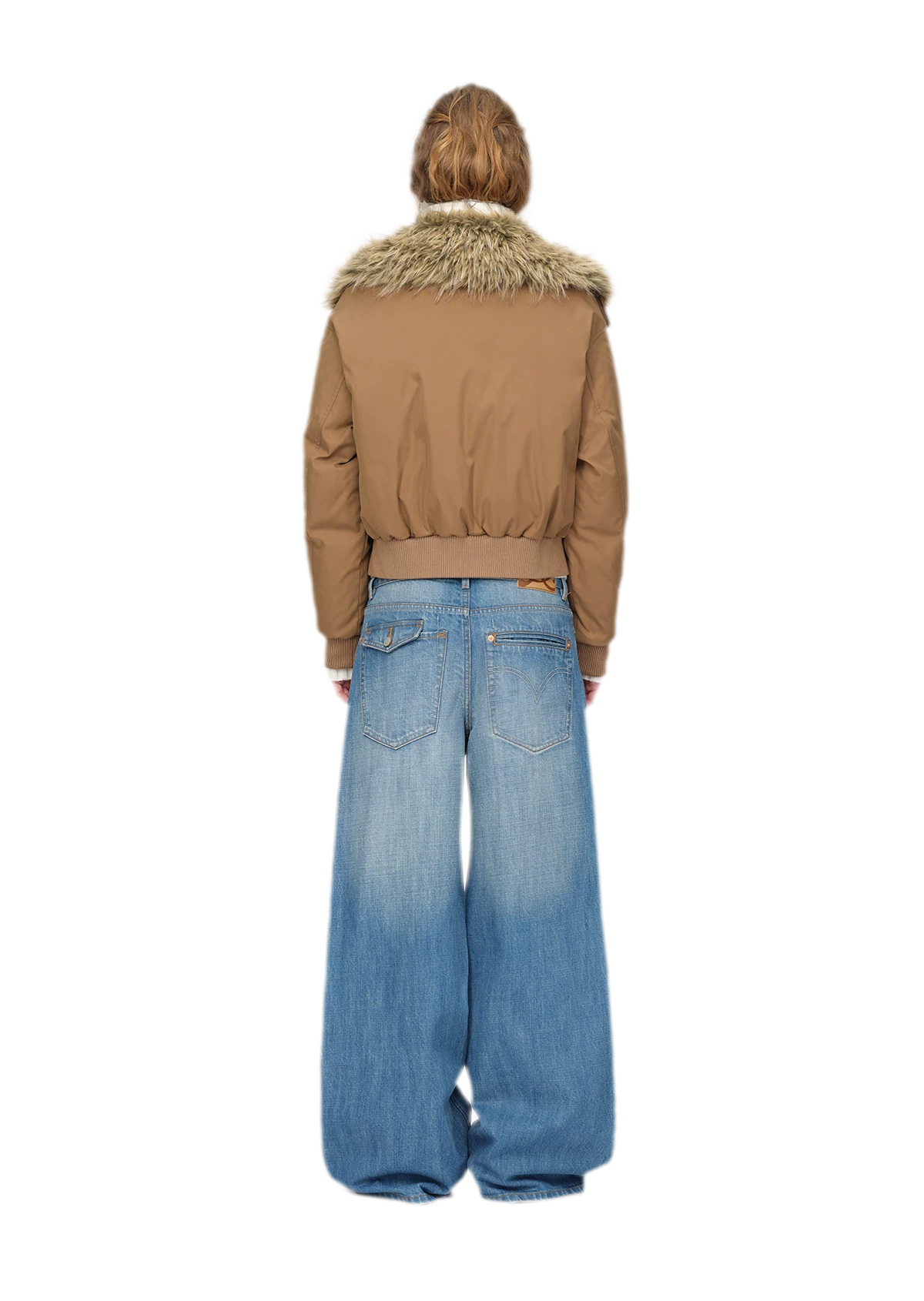 Washed Whisker Wide-Leg Jeans