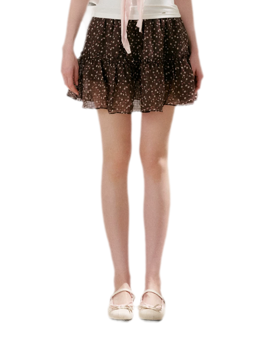Staycation Ruffled A-Line Floral Skirt