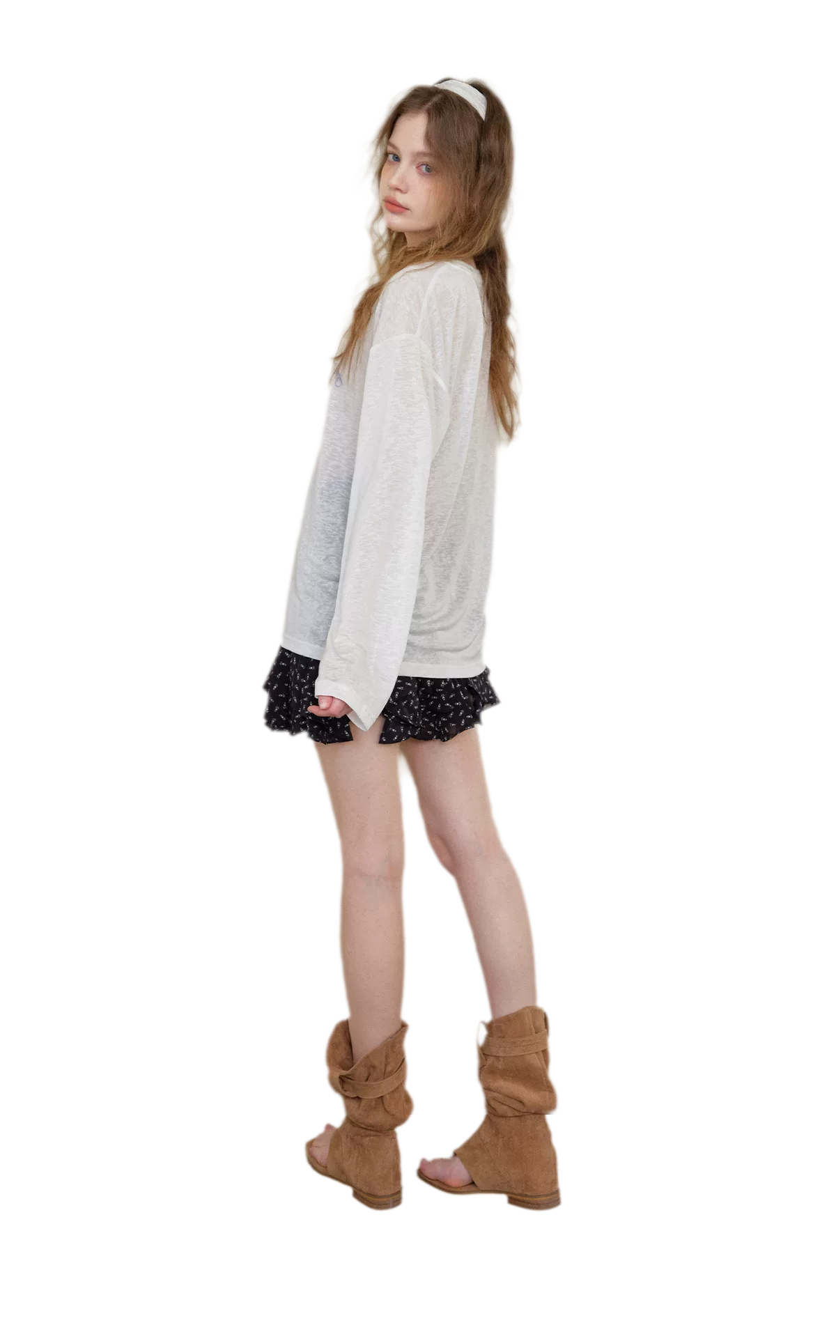 Hand-Drawn Floral Sun Protection Pullover